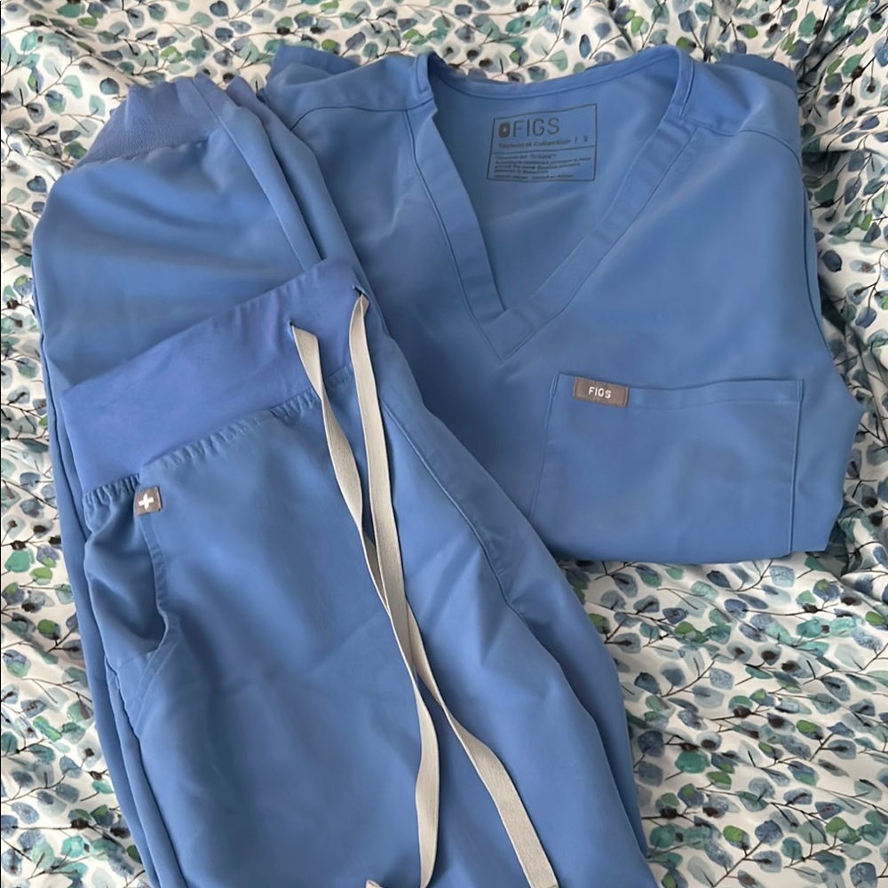 Figs Ceil Blue S Women's Jogger Scrub Set